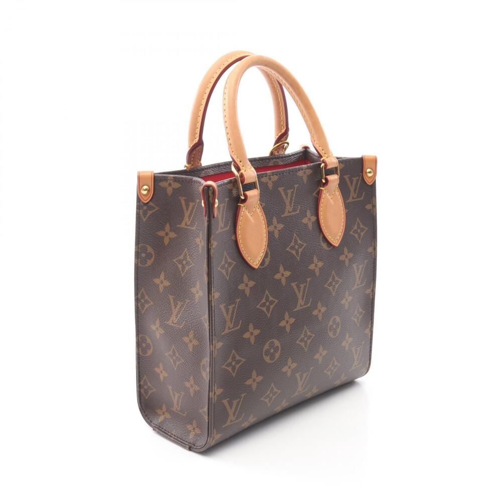Louis Vuitton Plat Canvas Leather Brown Sac Monogram Handbag